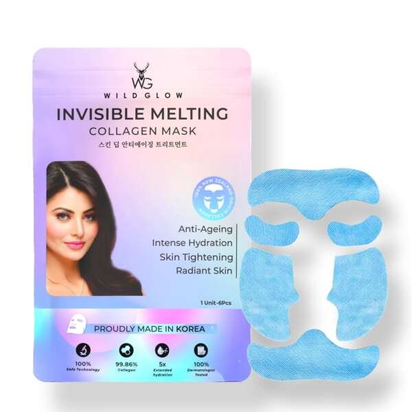 Buy WILDGLOW Invisible Melting Collagen Face Mask for Glowing Skin | Hydrating & Anti-Aging Korean Skincare for Wrinkle Reduction, & Skin Tightening | For Women & Men | All Skin Types | 1 Unit 6 Patches Online at Low Prices in India - Amazon.in