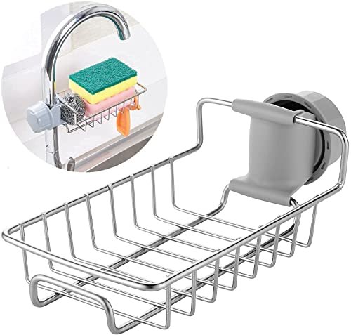 VYOOx Kitchen Sink Faucet Sponge Holder Caddy Organizer Over, Stainless Steel Heavy Duty Thickening Hanging Drain Rack for scrubbers, soap, Bathroom, Detachable no Suction Cup Bathroom soap Holder  Amazon.in: Home Improvement