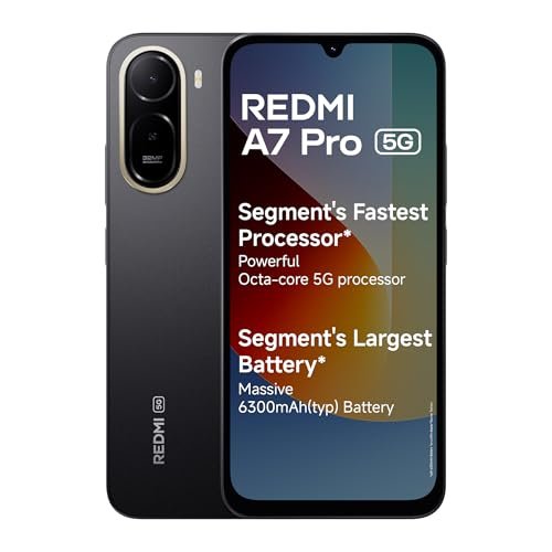 REDMI A7 Pro 5G (Black, 4GB RAM, 64GB Storage) | Segment's Fastest Processor | Segment's Largest Battery | Segment's Largest & Smoothest 6.9in 120Hz Display  Amazon.in: Electronics