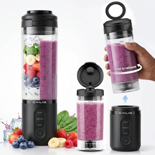Kilig Vortex Blitz Portable Blender, Sip-Ready Jar Design, 470ml BPA-Free, USB-C Rechargeable, 3 Modes (Blend, Smoothie, Crush), 6 Blade system  Amazon.in: Home & Kitchen