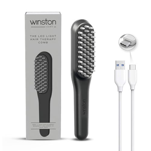 WINSTON Hair Growth Therapy Comb for Men & Women | Electric LED Scalp Massager with Red & Blue Light Therapy | Hair Regrowth & Hair Fall Control | Rechargeable Vibration Massage Comb | Portable Hair Care Device (Grey)  Amazon.in: Health & Personal Care